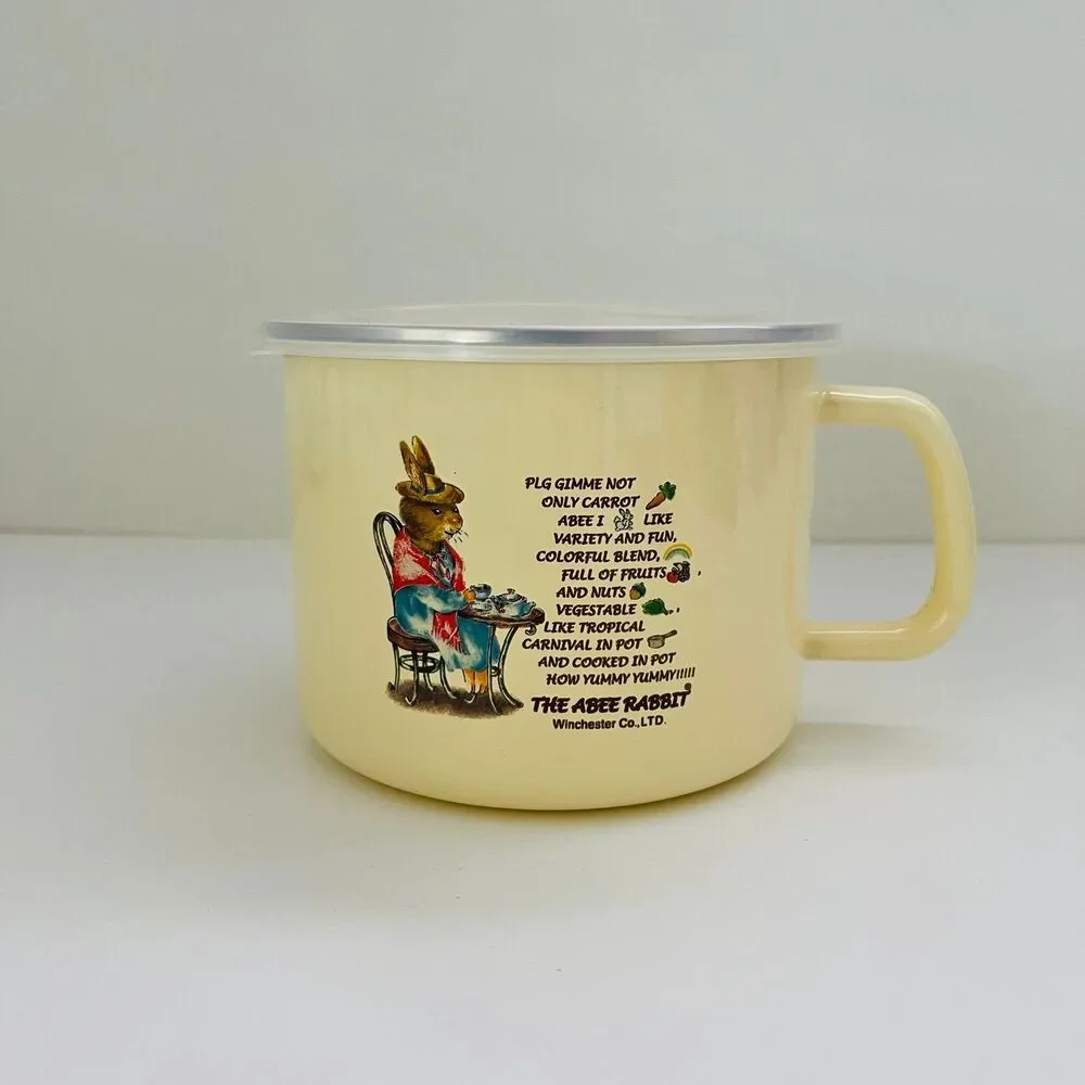WINCHESTER CO., LTD. The Abee Rabbit Enamel Mug Pot With Plastic Lid